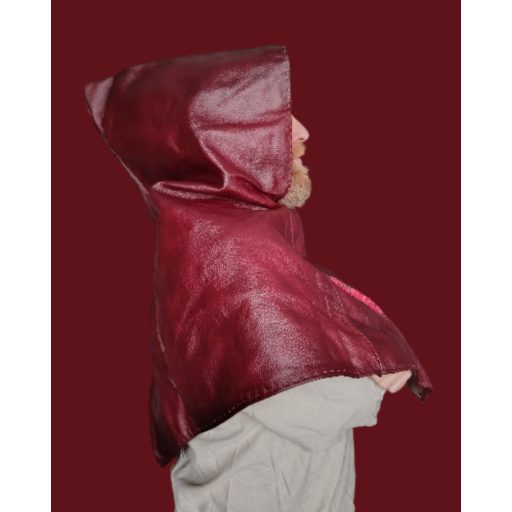 Leather hood with silk (reddish brown)