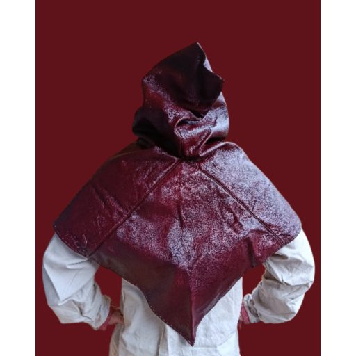 Leather hood with silk (reddish brown)