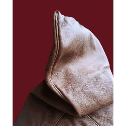 Leather hood with silk  (light brown)