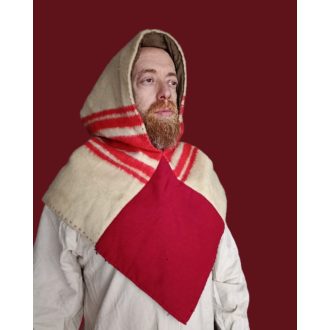 Wool hood (red-white colors)