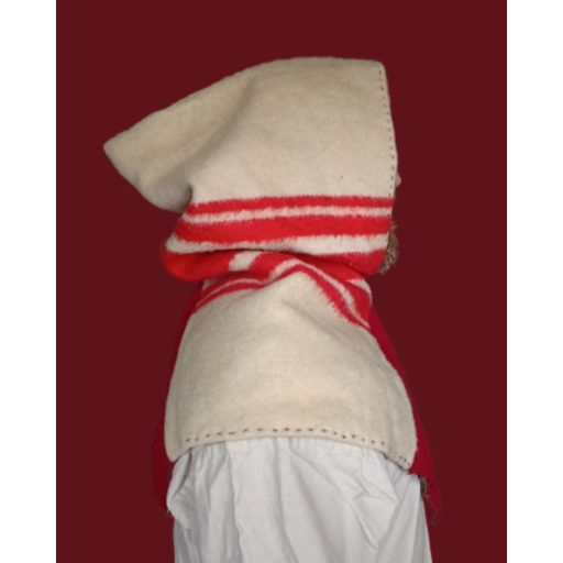 Wool hood (red-white colors)