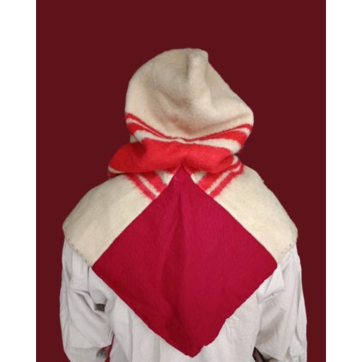 Wool hood (red-white colors)