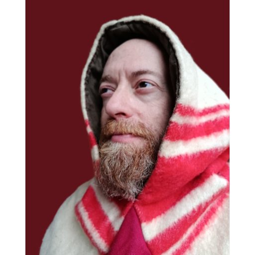 Wool hood (red-white colors)