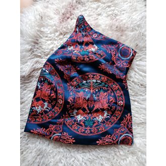 Silk cap with linen inlay