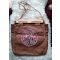 Hedeby wooden part, leather,  brokate silk inlay, braided leather cord