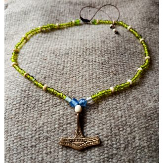 Mjölnir with green glassbeads