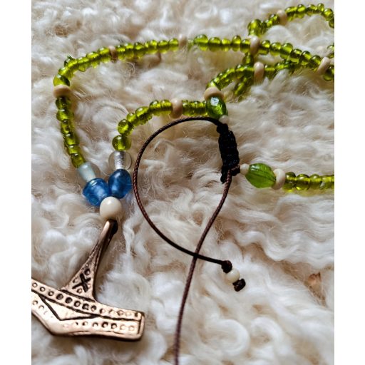 Mjölnir with green glassbeads