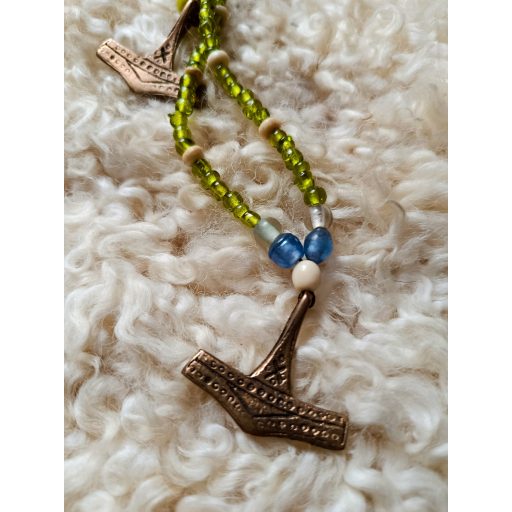 Mjölnir with green glassbeads