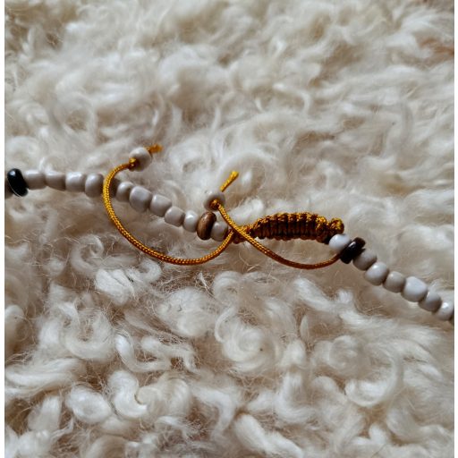 Avar necklace with ceramic, bone and amber beads